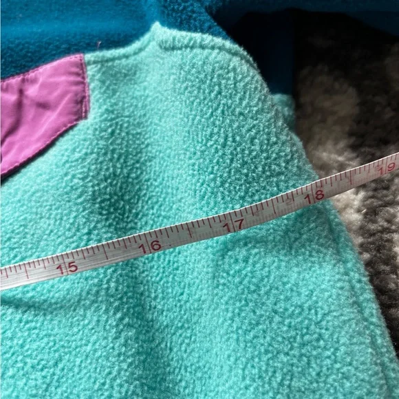 Patagonia Synchilla Womens Teal and Pink Snap Fleece Pullover Small - Picture 4 of 14